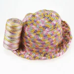 New Summer Crochet Yarn 1.5mm Thin Ice Cotton Thread for Hand Knitting Bag Hat Shoes 100g Hollow Line Colorful Nylon Cord 5