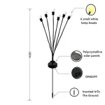Outdoor Solar Pathway Light Waterproof 6/8/10 Heads Led Powered Swaying Firefly Lamp Star Burst Solar Firefly Garden Light 6