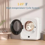Portable Clothes Dryer 110V Electric Compact Laundry Dryer with Stainless Steel Tub for Apartments Dorms RVs White 4