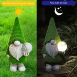 Solar Garden Gnome Watering Can Statue Light Whimsical Garden Statue Decor For Outdoor Courtyard Garden Lawn Landscape Decor 6