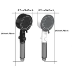 10 Spray High-Pressure Water Saving Filtered Shower Head Handheld Showerhead Fall Resistance Black White Bathroom Shower Nozzle 5