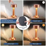 1200mAh Metal Rechargeable Touch Point Lamp Room LED Bedside Decor Table Lamp Restaurant Bar Desktop Mood Lighting Night Lights 4