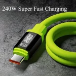 [6 Pack, 2M/ 6.6FT], 240W Fast Charging, Type-C to Type-C Cable, Digital Display Data Cable, Durable Cord for Type-C Phone 3