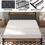 ANCTOR Twin/TwinXL/Full/Queen/King/CaliforniaKing Bed Frames, Storage Headboard with Outlets, No Noise, No Box Springs Needed 3