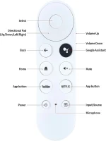 RemoteControl for Google Chromecast 4k Snow Streaming Media Player (Remote ONLY)G9N9N Replacement Voice 4