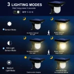 Solar Lights Outdoor Garden Solar Powered Wall Lamp Waterproof Motion Sensor Pathway Light Landscape Path Yard Backyard Lawn 3