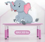Kindergarten Kids Table and Chairs Set Toddler Height Adjustable Desk with Graffiti Desktop, Arts & Crafts Table with 6 Seats 4
