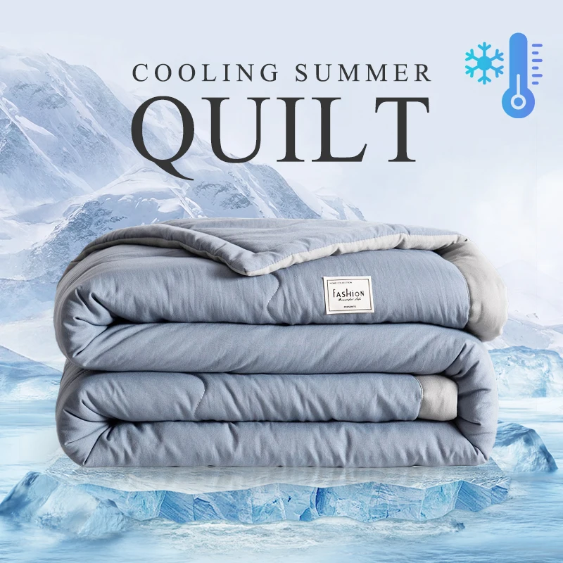 2025 new Japanese polyester cotton quilted summer quilt skin-friendly washable light luxury style solid color lightweight 2025 new Japanese polyester cotton quilted summer quilt skin-friendly washable light luxury style solid color lightweight