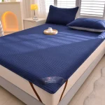 1pc Striped Waterproof Mattress Protector, Comfortable Mattress Cover, Soft and Breathable  for Single/Double Beds 5