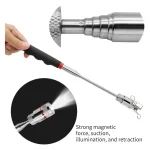 Telescopic Magnetic Pen with LED Light Extendable Pickup Rod Mini Portable Magnet Tool for Screws Nuts Bolts Metal Parts 4