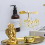 1pc Metal Hot Rotating Candle Holder Christmas Rotating Candle Holder Dinner Party Wedding Party Candle Holder Decoration Gift 4