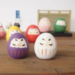 8 styles Japanese Ceramic Daruma Doll Crafts Lucky Charm Fortune Ornament Landscape Home Desk Decor Miniature Gifts Accessories 2