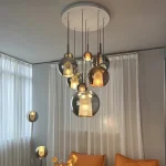 Luxury Glass Bubble Pendant Lights Modern LED Chandelier for Bedroom Living Dining Room Island Bedside Interior Decor Lamps 4
