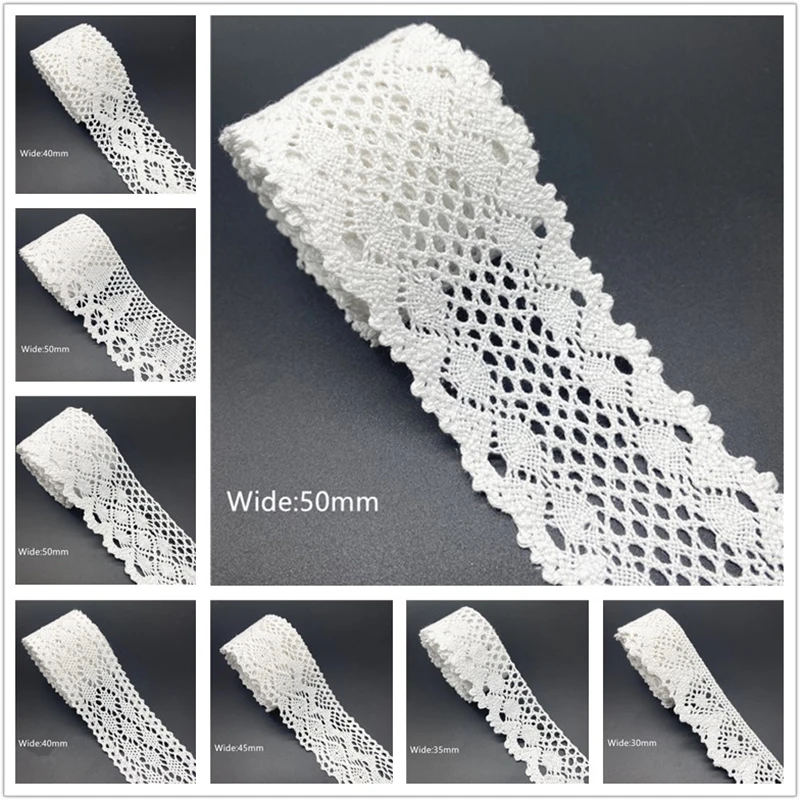 10mm-50mm 2yards White 100%Cotton Lace Ribbon For Apparel Sewing Fabric Trim Cotton Crocheted Lace Ribbon Handmade Accessories 10mm-50mm 2yards White 100%Cotton Lace Ribbon For Apparel Sewing Fabric Trim Cotton Crocheted Lace Ribbon Handmade Accessories