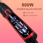 Solimpia 3-Head Hot Air Brush Hair Dryer Strong Wind Electric Straightener Curler Roller Comb Blower Styling Tool for Woman 800W 3