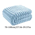 Striped Flannel Blankets For Beds Solid Pink Blue Color Soft Warm Mink Throw Sofa Cover Bedspread Beach Airplane Travel Blankets 6