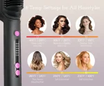 OUDIM Hair Straightener Brush with Six Temperature Settings, Ionic Hair Straightening Brush Flat Iron For Women, Anti-Scald Stra 6