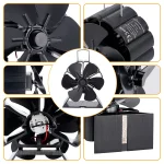 Mini 6 Blades Fireplace Fan Heat Powered Stove Fan Wood Log Burner Eco Quiet Hot Air Fan Heater Home Efficient Heat Distribute 4