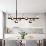 Nordic Modern LED Pendant Gold Light Glass Ball 11 Heads Hanging Lamp for Kitchen Living Dining Room Suspension Luminaire Design 4