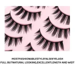 DINGSEN 5 Pairs Manga Lashes Eyes Lashes Soft Natural Long Eyelashes Fake Lashes Anime Wispy Strip False Eyelashes Makeup 5