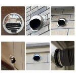 1pc Stainless Steel Vent Cap Exterior Wall Air Outlet Grille Round Heating Cooling Vent Cover Hemispherical Hood Design 3