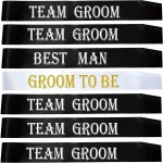 7PCS Bachelorette Sashes Set for Groomsmen,Black Team Groom Sashes for Bachelor  Supplies Wedding party Decorations Favors Gifts 2