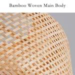 30cm Modern Bamboo Pendant Light Hand Woven Bamboo Art Chandelier Dining Room Lantern Chandelier Bedroom Dining Room Lamp 6