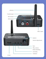 Bluetooth 5.0 Receiver Digital to Analog Audio DAC Converter Adapter Digital SPDIF Optical Toslink to 3.5mm 3.5 AUX Jack RCA L/R 6