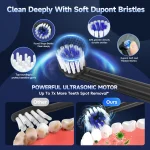 Electric Toothbrush for Adults Rechargeable T37 Sonic Toothbrush with 3 Modes IPX7 Waterproof 40,000 VPM Motor With 4 Brush Head 4