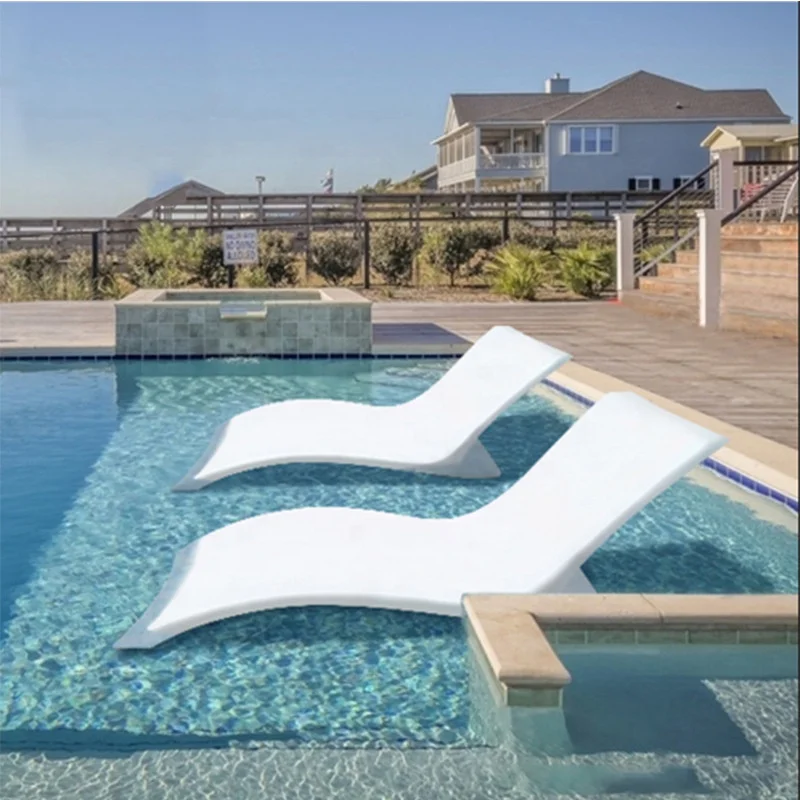 Custom Outdoor Waterproof Fiberglass Frp Swimming Pool Ledge Chaise Lounge Chair in Pool Water Beach Sun Lounger for Pool Side Custom Outdoor Waterproof Fiberglass Frp Swimming Pool Ledge Chaise Lounge Chair in Pool Water Beach Sun Lounger for Pool Side
