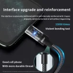 240w Nylon USB Type C Super Fast Charging Cable  Led Digital Display Usb C Charger Data Cord For Samsung Xiaomi Huawei Honor New 2