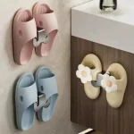 Non Perforated Simple Shoe Storage Rack Bathroom Door with Drainage on The Back Wall Bathroom Slipper Rack Wall Mounted Hook 4
