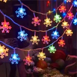 1pc LED Christmas Snowflake String Light Indoor & Outdoor Hanging Decorative Lighting Fairy Atmosphere Lamp For Garden Party 5