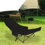 Outdoor Folding Lounge Chair with Foot Support Reclining Chaise Fishing Beach Chair Adjustable Angle for Garden Lawn Patio 5