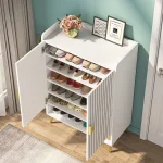 Tribesigns 6-Tier Shoe Cabinet with Doors, Wooden Shoe Storage Cabinet with Adjustable Shelves for Entryway, Hallway, Bedroom 4