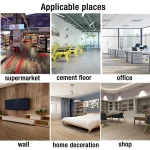 10Pcs 45x15cm PVC Floor Stickers Self-adhesive Waterproof Thickened Wall Stickers Wood Grain Floor Living Room Home Decoration 6
