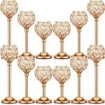1 Pcs Crystal Candle Holders Bulk, Shiny Candlestick Holder for Wedding Halloween, Christmas, Birthday Party Holiday,Home Decor
