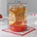 Glass Cup Household Corrugated Glass Cup Coffee Milk Cup Transparent Glasses Ice Juice Mug Tea Cup Drinkware Retro 2