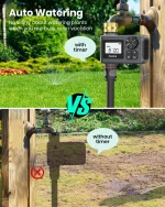 INSOMA Automatic Watering System Smart Garden Irrigation Water Timer with Brass Swivel for Hose Fuacet Outdoor Garden IPX5 4