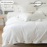 3pcs  100% cotton bedding set Double Duvet Cover Set 220x240 Solid Twist Cotton King Size Bedding Set Quilt Cover Set