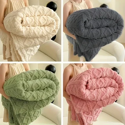 ltra-Soft 3D Plush 1pc Luxurious Fleece Blanket - Dense Weave for Exceptional Warmth, Cozy Flannel Throw