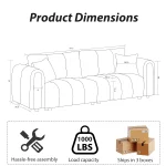 91.5"Mid-Century Modern Boucle Sofas for Living Room,Comfy Sherpa Cloud Couch,Oversized Loveseat Couches for Bedroom-Customized 2