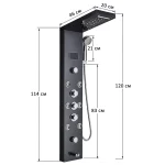 LED Shower Panel Tower System Rain Waterfall Shower Column Hydroelectricity LCD Display With Massage Body Spa Bath Shower Faucet 2