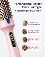 Thermal Brush Blowout Boost 1.5 inch Heated Round Brush for Blowout Look Dual Voltage Negative Ion Technology 6 Temperature Mode 3