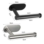 No Punching Wall Mounted Toilet Paper Holder Rustproof Anticorrosion Stainless Steel Bathroom Kitchen Roll Paper Toilet Holder 2