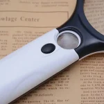 White Magnifying Glass Handheld 45X Magnifier With 3 LED Light For Reading Magnifying Glass Jewelry Loupe 2