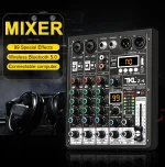 TKL 4 Channel 99 DSP Audio Mixer 48V Phantom Power USB Studio Sound Mixers Bluetooth DJ Console Mixing for Karaok 5
