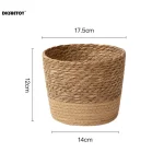 Natural seaweed woven flowerpot Vintage Style Flower Basket Large Capacity Straw Woven Planter for Family Friend Neighbor Gift 4