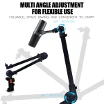 Microphone spring-free microphone cantilever stand live broadcast stand with built-in cable management clip desktop stand 5