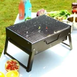 Portable BBQ Charcoal Grill Stainless Steel Small Mini BBQ Tool Kit Outdoor Cooking Camping Picnic Beach Portable BBQ 2